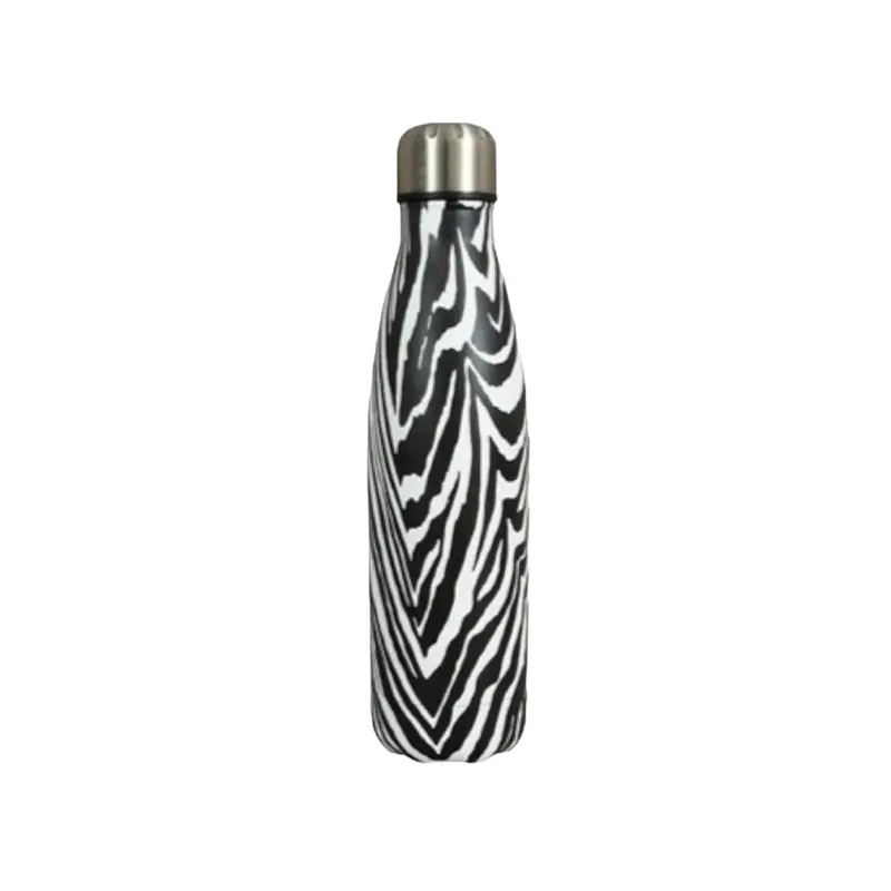 Zebra-Print Retro Travel Flask – 500Ml Vacuum-Insulated Mug-Style Bottle (Model 31008) 1
