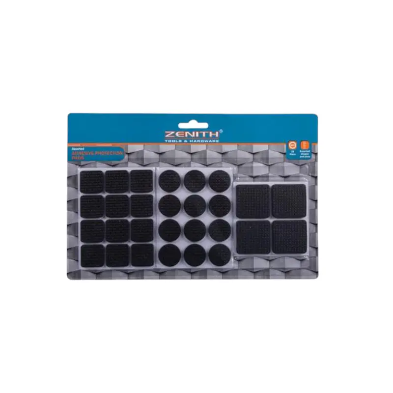 Zenith Black Adhesive Protective Pads – 28-Count Pack 1