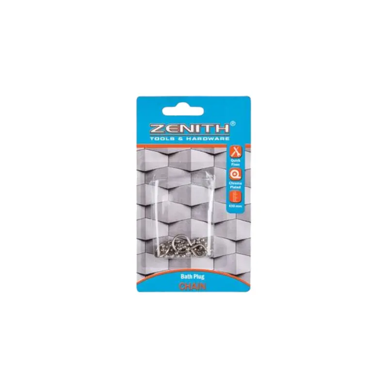 Zenith Chrome Bath Plug With Decorative Chain Assembly 1