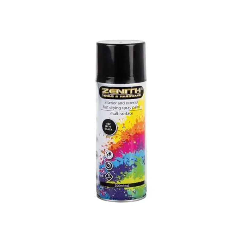 Zenith Matte Black Spray Paint – 300 Ml 1
