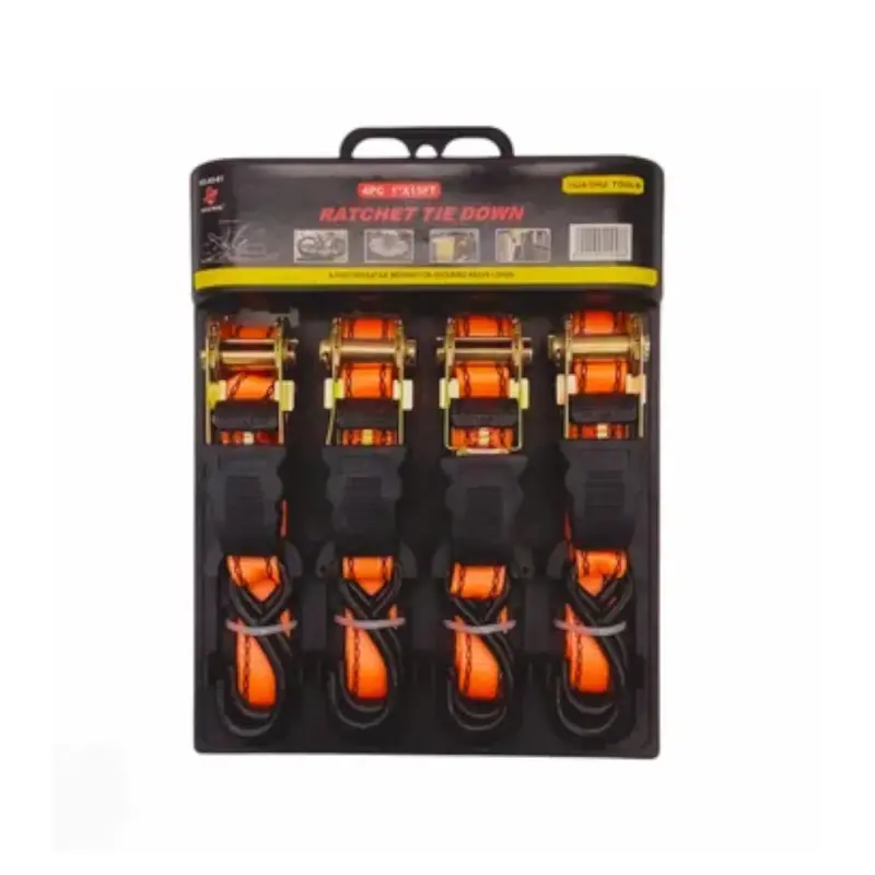 Zhexin 4-Piece Ratchet Lashing Set – Heavy-Duty Straps 1