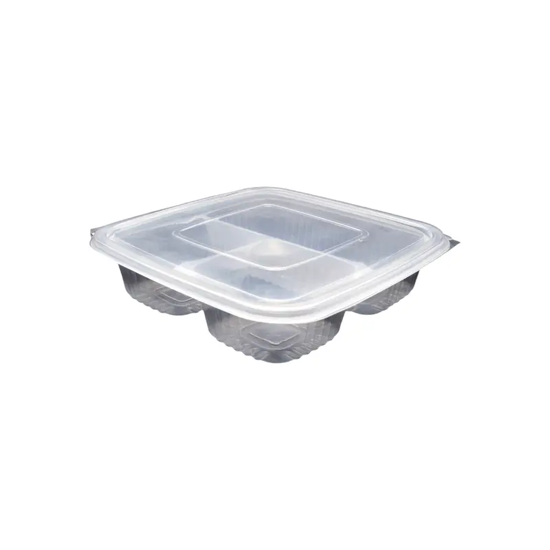 Zibo Clear 3-Compartment Disposable Lunch Tray – 325 Ml Meal Container (T325) 1