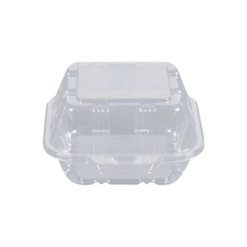Zibo Clear Disposable Burger Clamshell Container – Food-Grade Takeaway Packaging 1