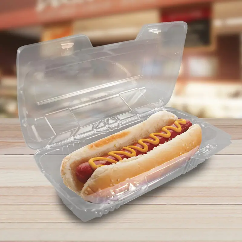 Zibo Foldable Hot Dog Clamshell Container – Rectangular/Oval Design (Model T563) 1